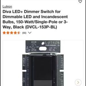 Lutron Diva LED+ Dimmer Switch For Dimmable LED And Incandescent Bulbs
